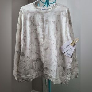 Athleta Balance Printed Pullover Chakra Floral Bluff Grey NWT
